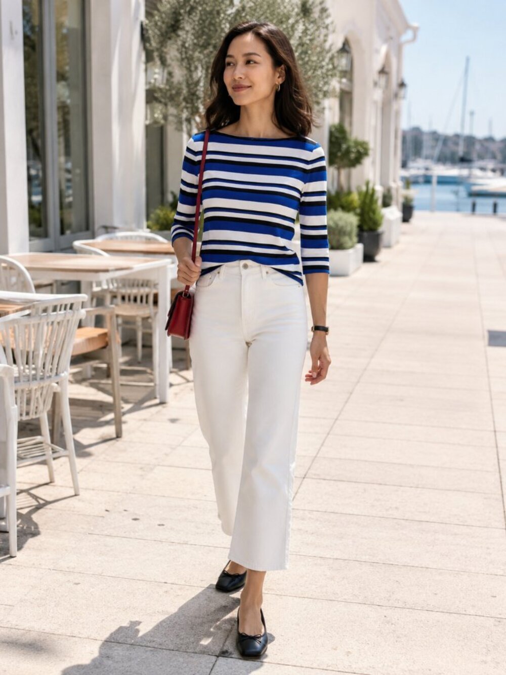 Lauren Ralph Lauren Petite Striped Boatneck Cotton Top PL